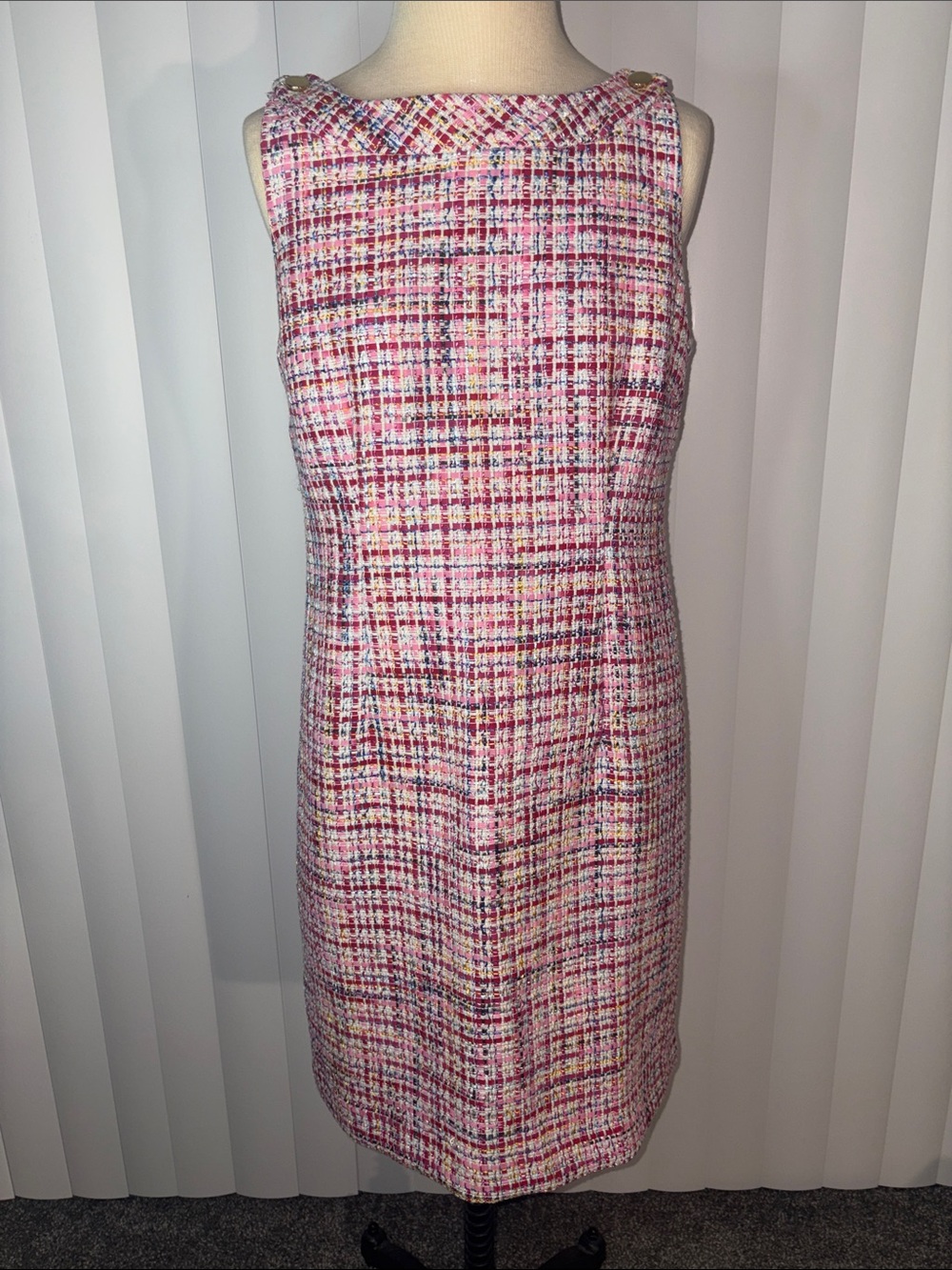 NWT rsvp by Talbots Ribbon Tweed Shift Dress Pink Multicolor Petite 10P